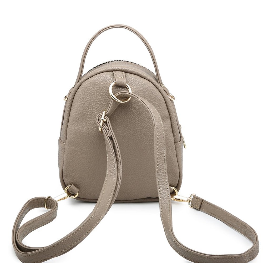 Leatherette Quilted Pattern Backpack - Picture 2 of 8